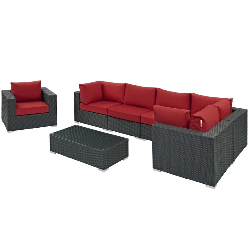 Modway Sojourn 7 Piece Outdoor Patio Sunbrella Sectional Set - EEI-1878 - EEI-1878