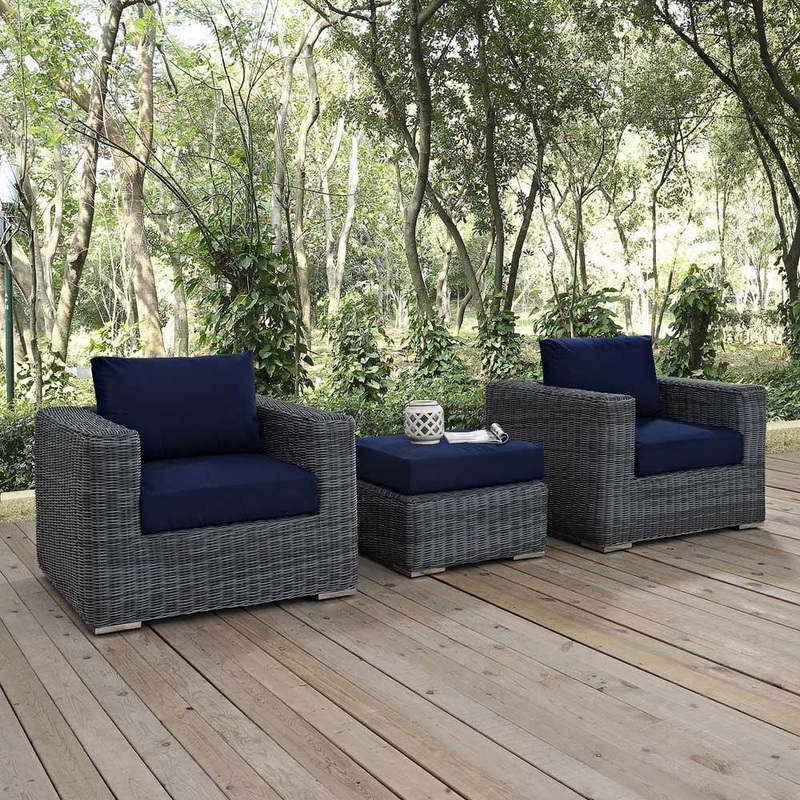 Modway Summon 3 Piece Outdoor Patio Sunbrella Sectional Set - EEI-1905 - EEI-1905