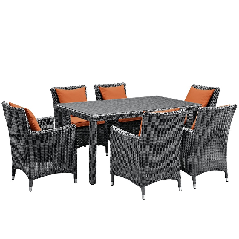 Modway Summon 7 Piece Outdoor Patio Sunbrella Dining Set - EEI-2334 - EEI-2334