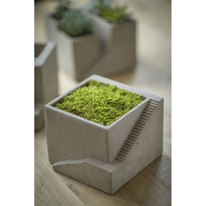 Vagabond Vintage Cement Planter, Architectural Cube I