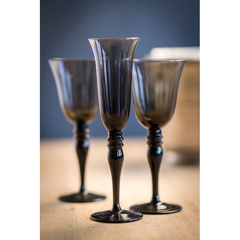 Vagabond Vintage Champagne / Wine Glass in Smoke - Set of 6