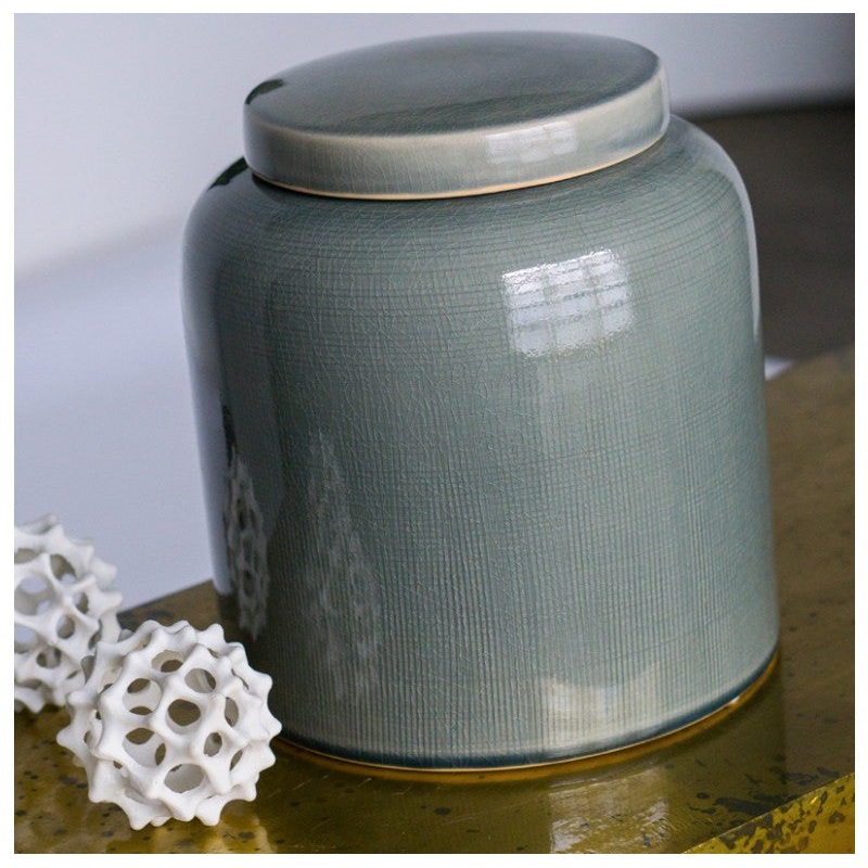 Gold Leaf Design Group Ceramic Textured Jar with Lid - Set Of 2