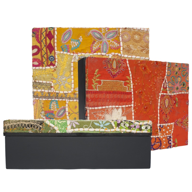 Gold Leaf Design Group Sari Art Boxes