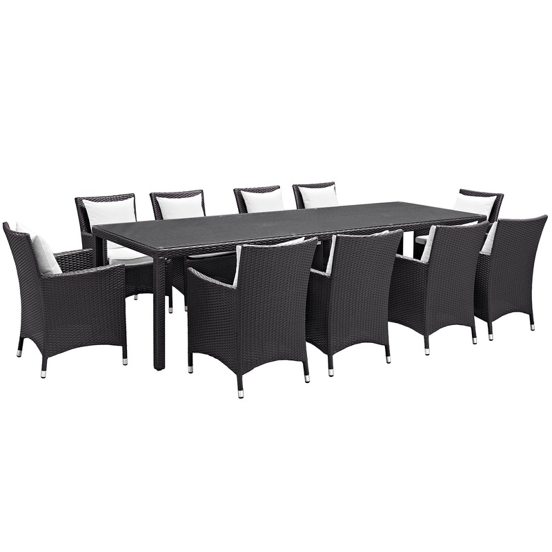 Modway Convene 11 Piece Outdoor Patio 114" Dining Set - EEI-2219