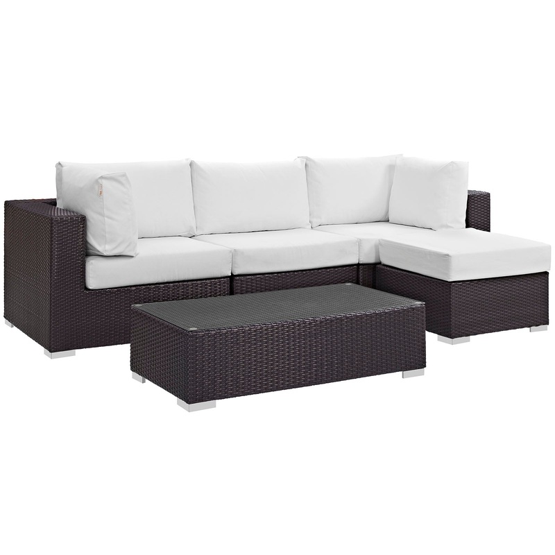 Modway Convene 5 Piece Outdoor Patio Sectional Set - EEI-2172 - EEI-2172