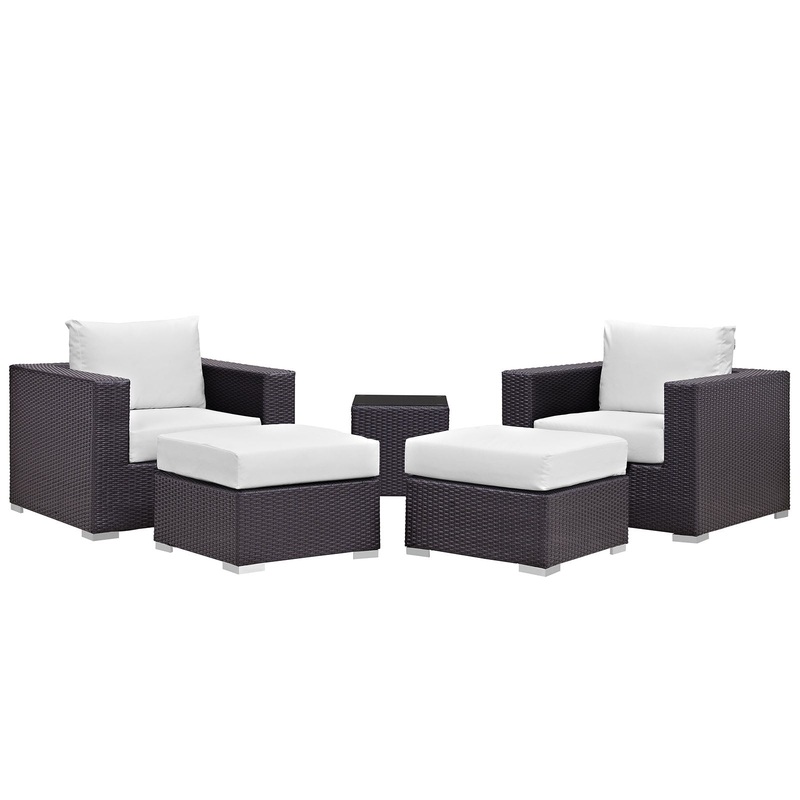 Modway Convene 5 Piece Outdoor Patio Sectional Set - EEI-2201 - EEI-2201