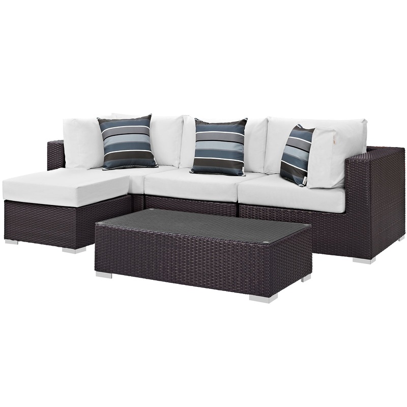 Modway Convene 5 Piece Outdoor Patio Sectional Set - EEI-2362 - EEI-2362