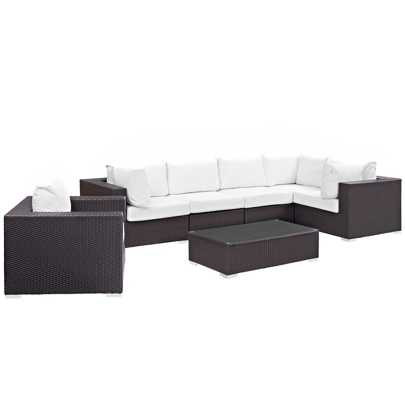 Modway Convene 7 Piece Outdoor Patio Sectional Set - EEI-2157 - EEI-2157