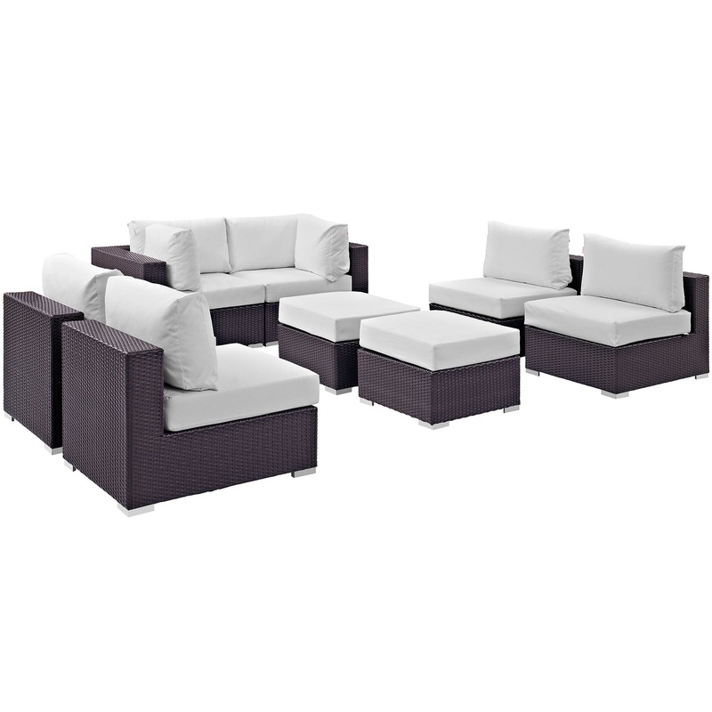 Modway Convene 8 Piece Outdoor Patio Sectional Set - EEI-2204 - EEI-2204