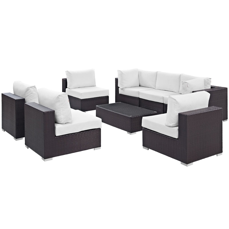 Modway Convene 8 Piece Outdoor Patio Sectional Set - EEI-2205 - EEI-2205