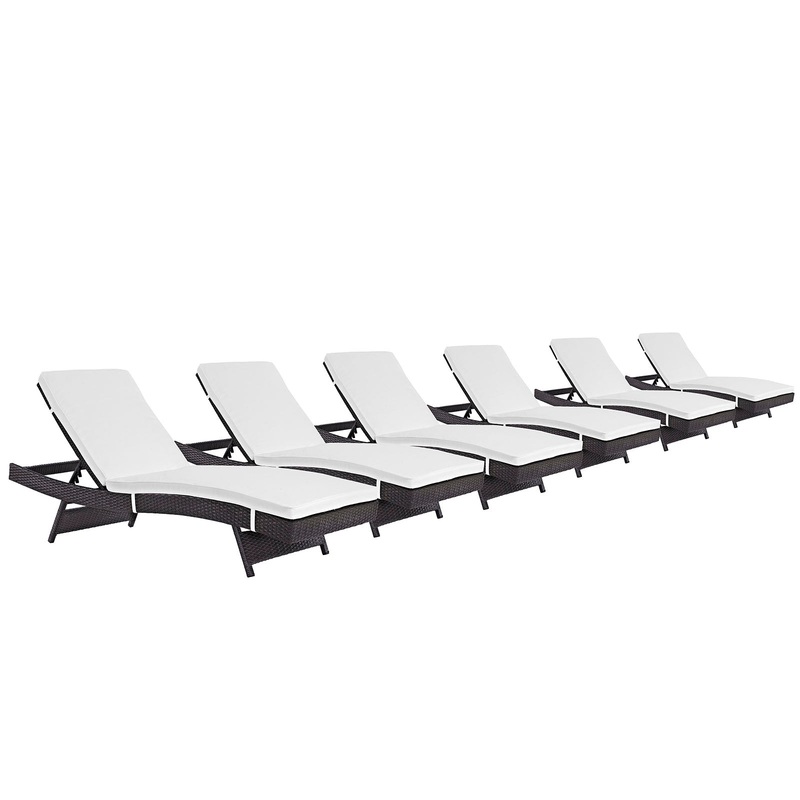 Modway Convene Chaise Outdoor Patio - Set of 6 - EEI-2430