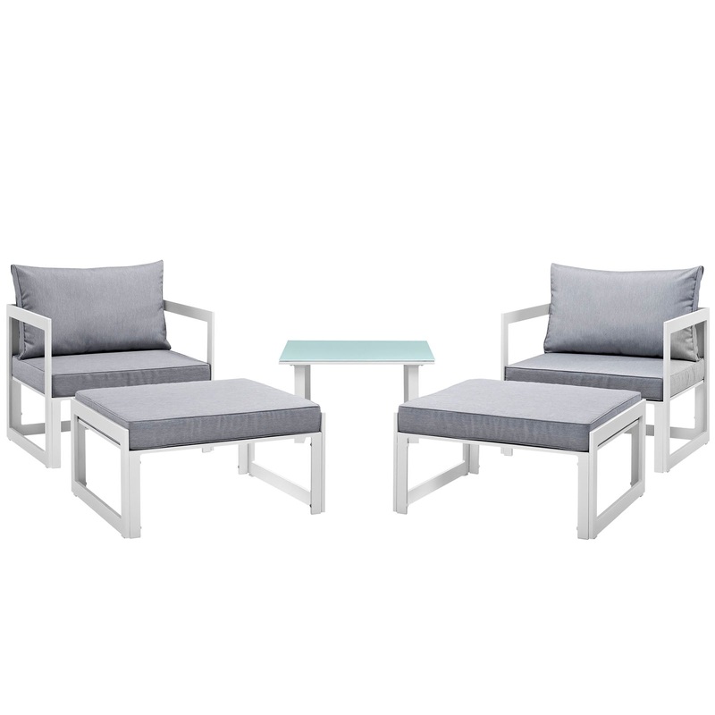 Modway Fortuna 5 Piece Outdoor Patio Sectional Sofa Set - EEI-1721 - EEI-1721
