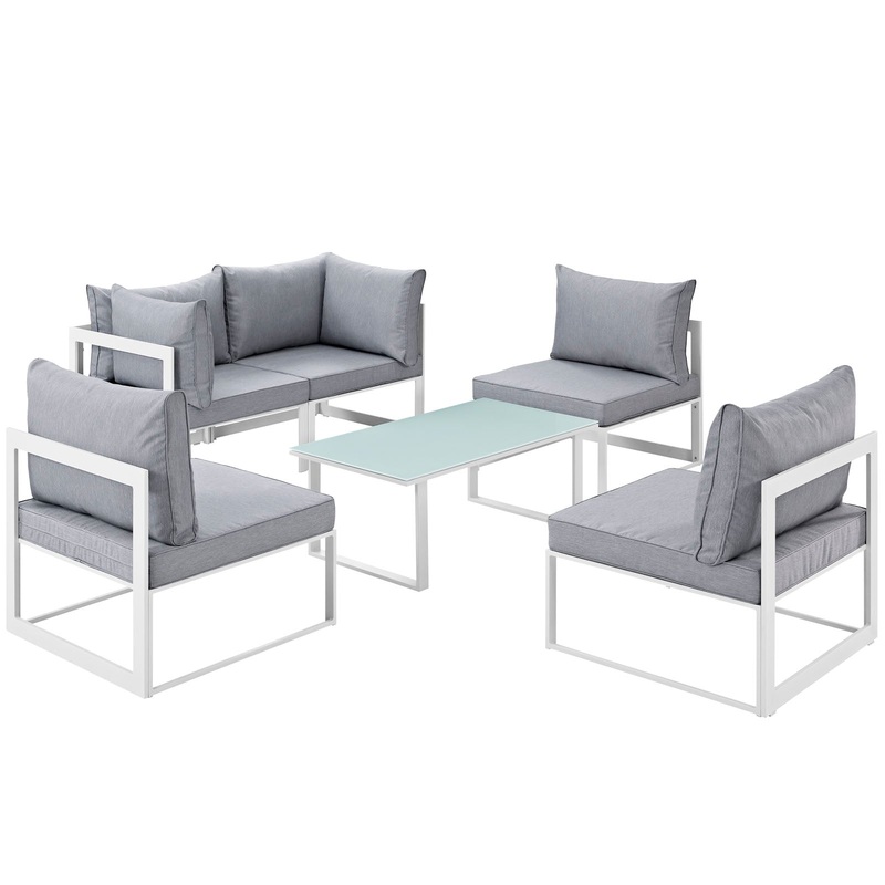 Modway Fortuna 6 Piece Outdoor Patio Sectional Sofa Set - EEI-1726 - EEI-1726