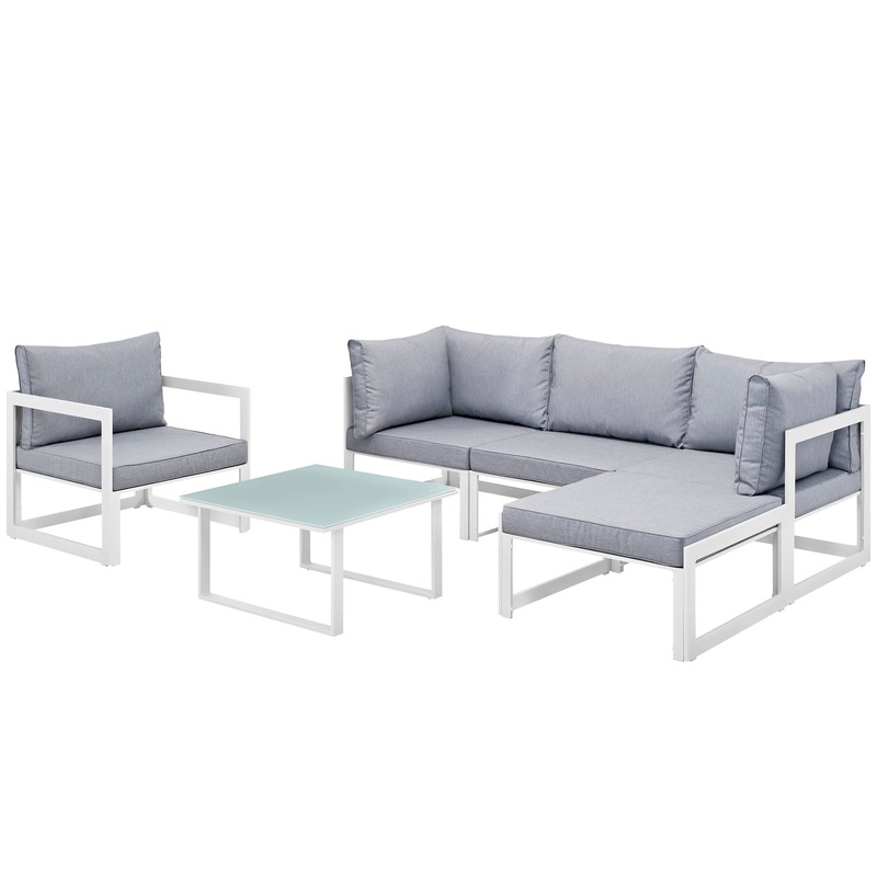Modway Fortuna 6 Piece Outdoor Patio Sectional Sofa Set - EEI-1731 - EEI-1731