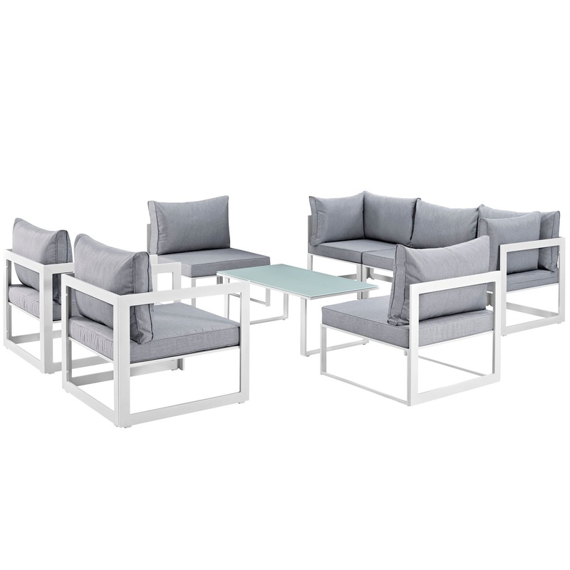 Modway Fortuna 8 Piece Outdoor Patio Sectional Sofa Set - EEI-1725 - EEI-1725