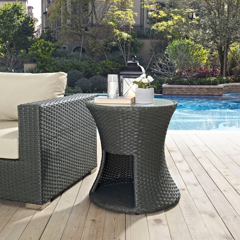 Modway Sojourn Outdoor Patio Side Table - Chocolate - EEI-1980