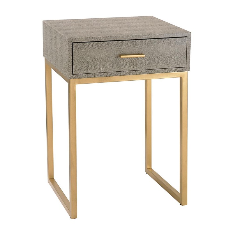 Sterling Industries Shagreen Side Table In Grey