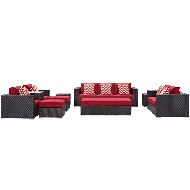 Modway Convene 9 Piece Outdoor Patio Sofa Set - EEI-2354