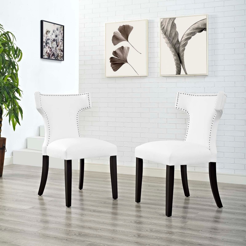 Modway Curve Set of 2 Vinyl Dining Side Chair - EEI-2740