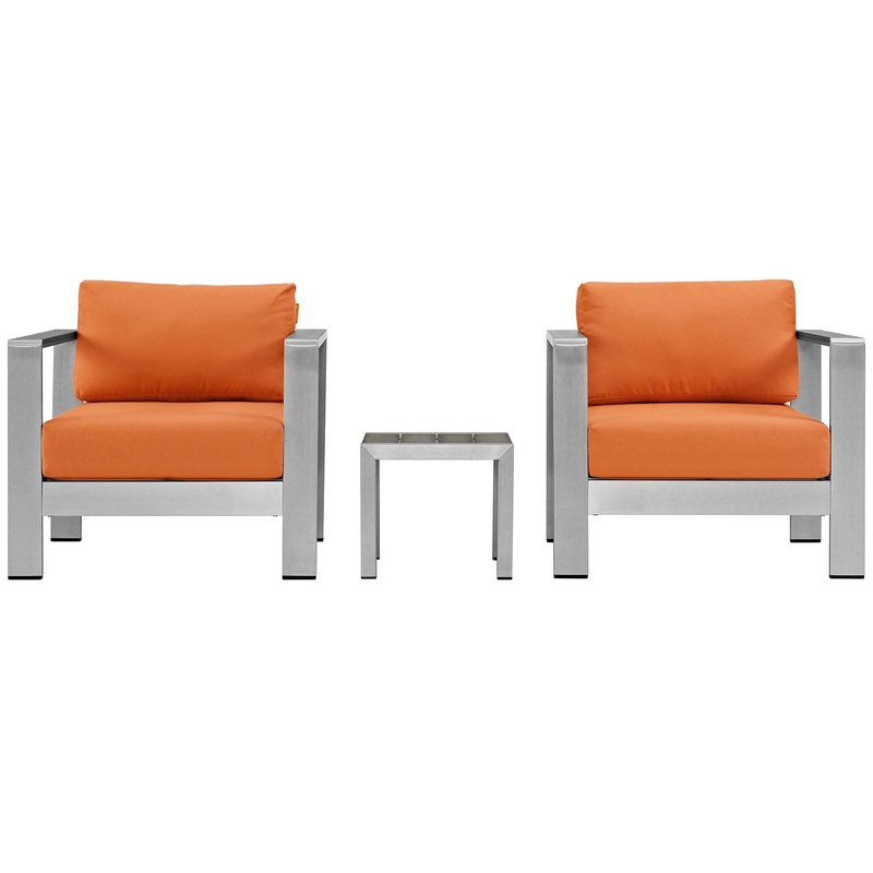 Modway EEI-2599 Shore 3 Piece Outdoor Patio Aluminum Sectional Sofa Set - EEI-2599