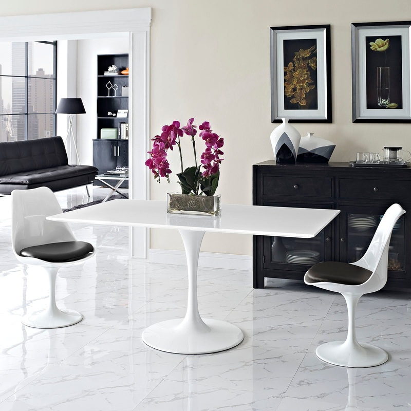 Modway Lippa 60" Rectangle Wood Top Dining Table in White - EEI-1656