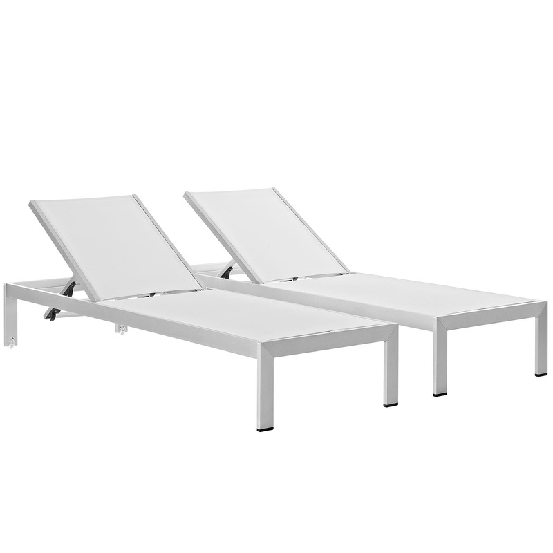 Modway Shore Set of 2 Outdoor Patio Aluminum Chaise - EEI-2472 - EEI-2472