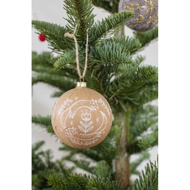 Pip Kraft Ornament Set of 6 By Accent Decor
