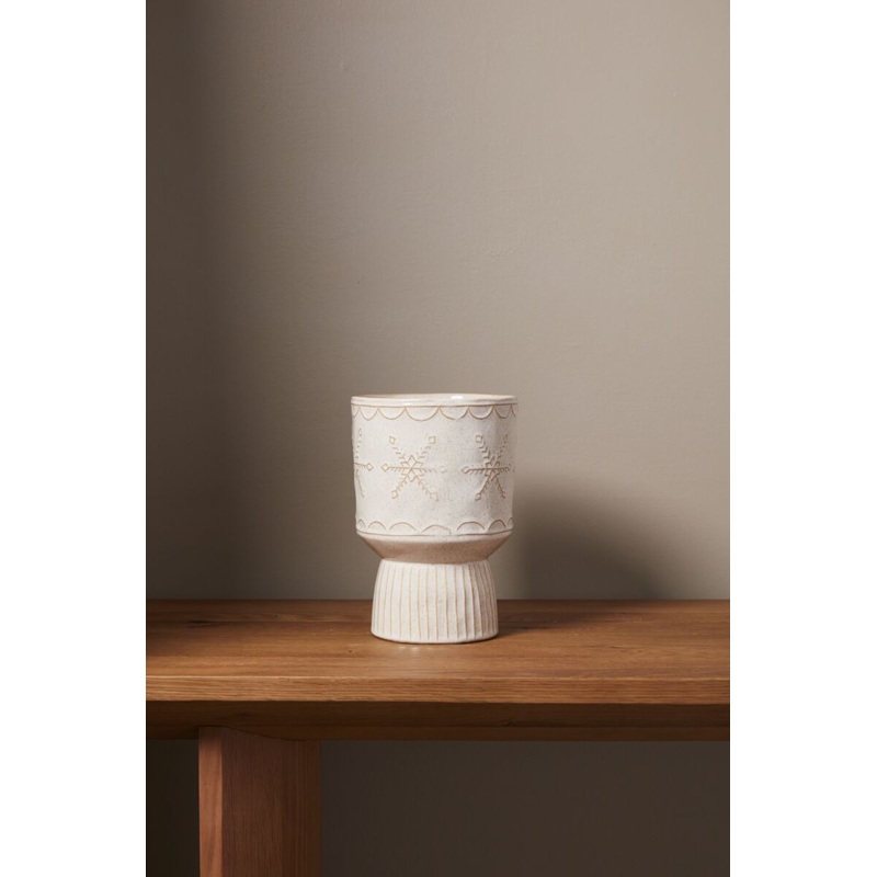 Snowflurry Footed Pot 6.75"x 9.75" By Accent Decor
