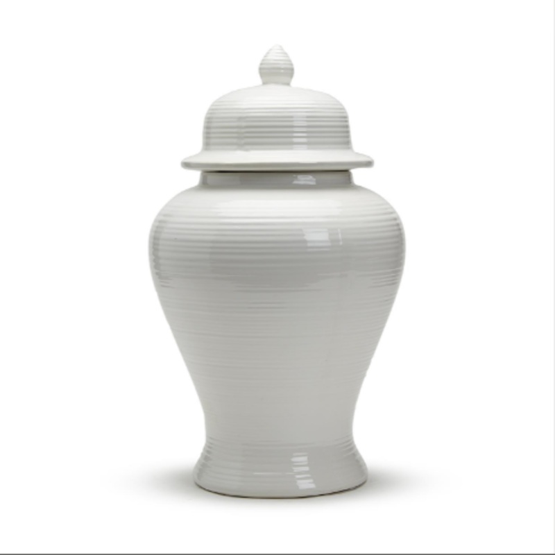 19" White Temple Jar Set Of 2 By Tozai Home
