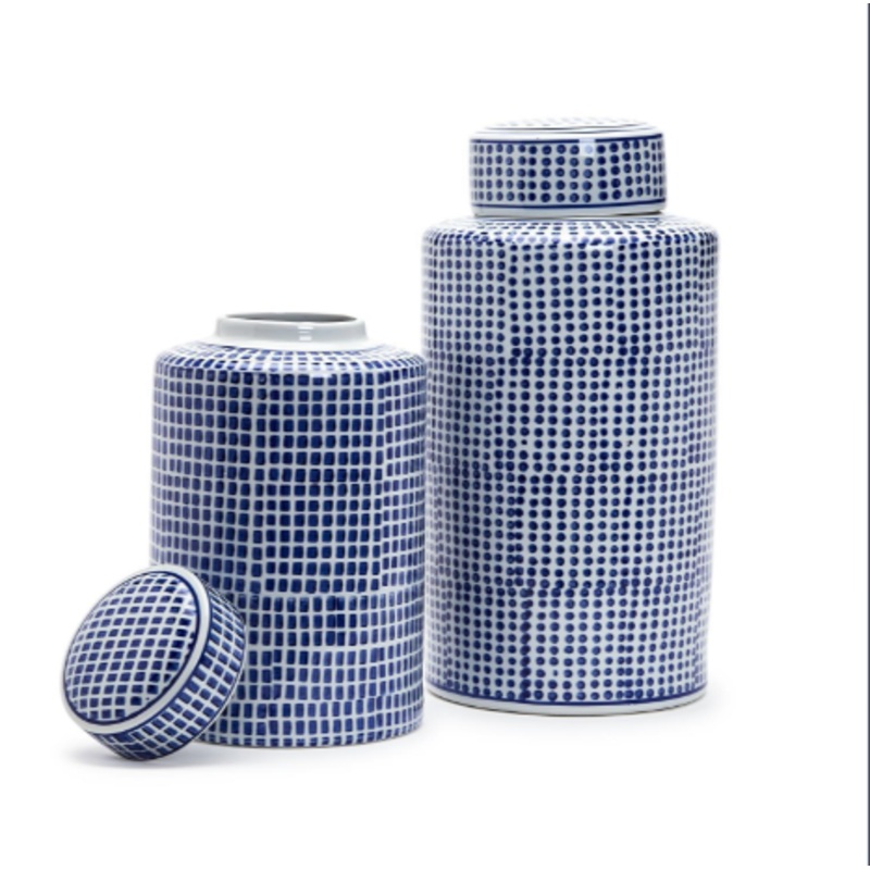 Blue/White Covered Jar Set Of 4 By Tozai Home
