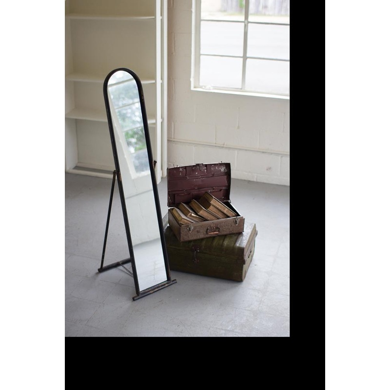 Kalalou Floor Mirror With Metal Frame And Stand