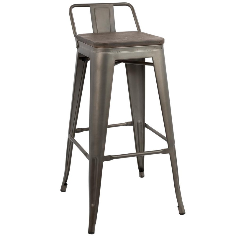 LumiSource Oregon Low Back Barstool - Set of 2