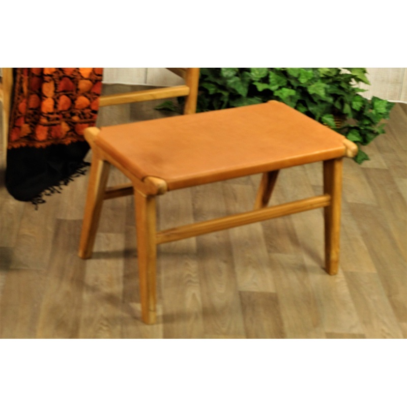 Marlboro Leather Woven Ottoman by Artisan Living