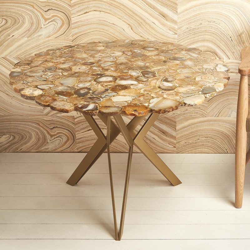 Natural Agate 36" Round Table By Tozai Home