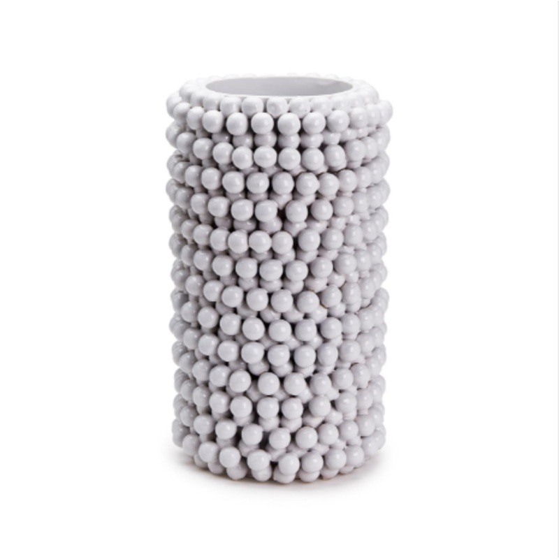 Pompom Decorative Cylinder Vase By Tozai Home