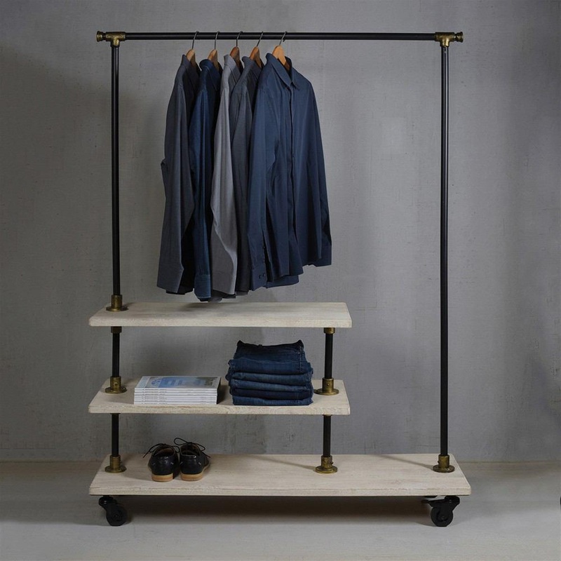 Refinery Wood and Iron Hall Tree - Black - Brass and White Wood Entryway Tree By HomArt