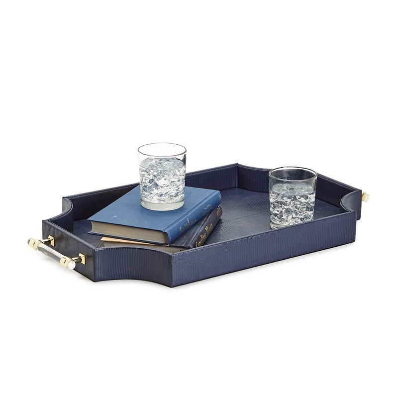 Regency Decorative Navy Rectangle Tray Set Of 3 By Tozai Home