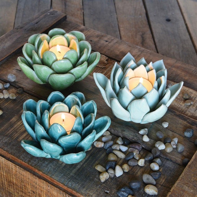Succulent Tealight Holder - Set Of 2 By HomArt
