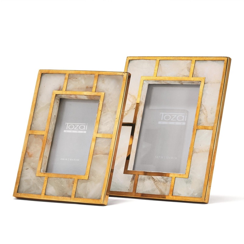 White Quartz Photo Frame Incl 2 Sizes Set Of 4 By Tozai Home