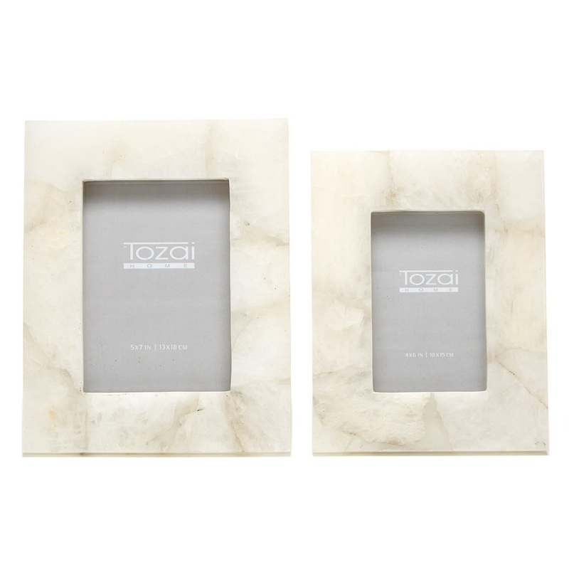 White Quartz Photo Frame Incl2 Sizes Set Of 4 By Tozai Home
