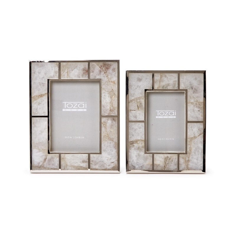 White Quartz Photo Frames Set Of 4 By Tozai Home